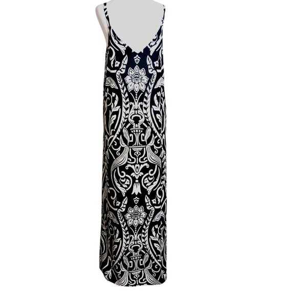 MSK, Black & White Paisley Sleeveless Maxi Dress, EUC, Beachy, Vacation, Boho - Picture 4 of 16